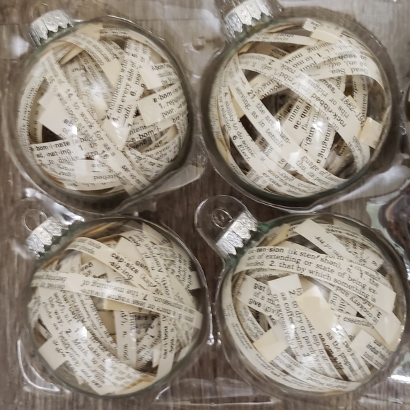 Book Ornaments Set of 8 Dictionary Christmas Decor - Picture 3 of 3